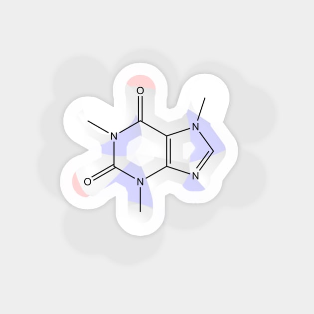 Caffeine Molecule Chemistry Sticker by ChemECool